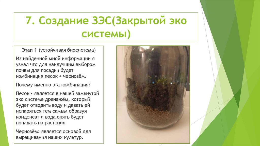 7. Создание ЗЭС(Закрытой эко системы)