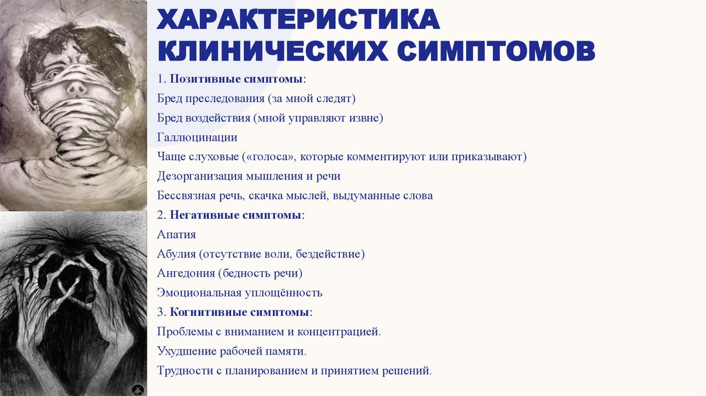 Характеристика клинических симптомов