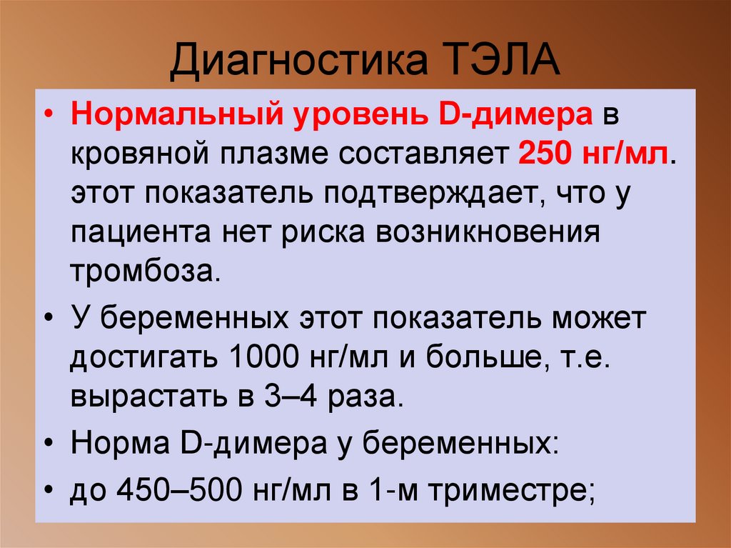 Диагностика ТЭЛА
