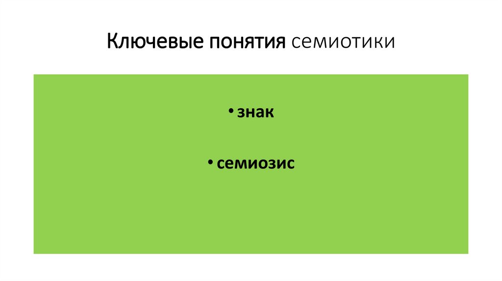 Ключевые понятия семиотики