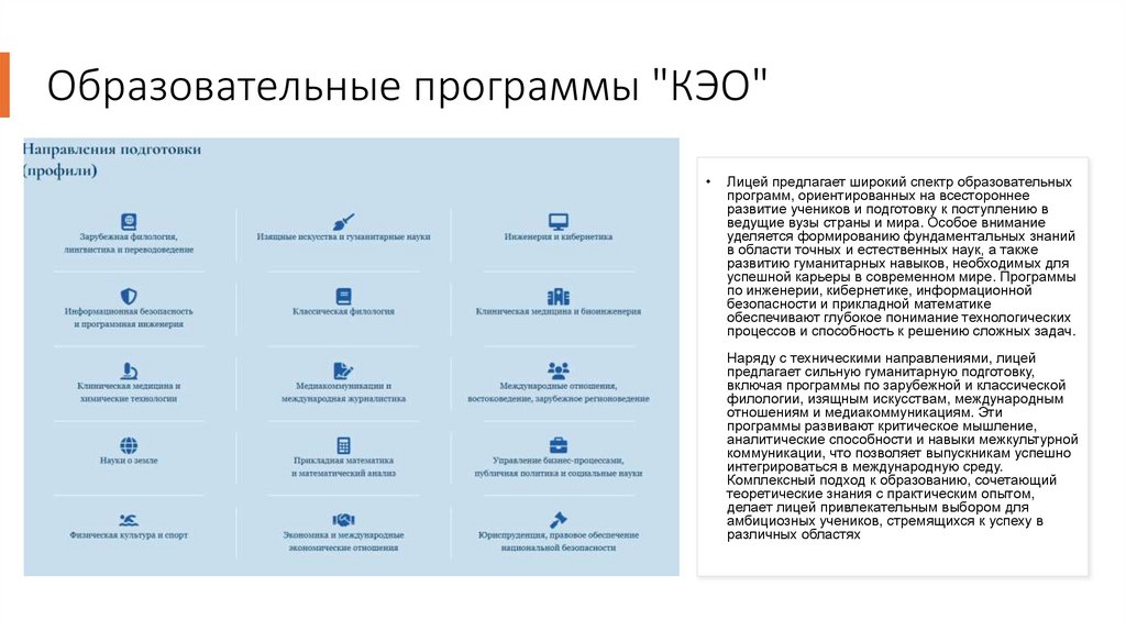 Образовательные программы "КЭО"
