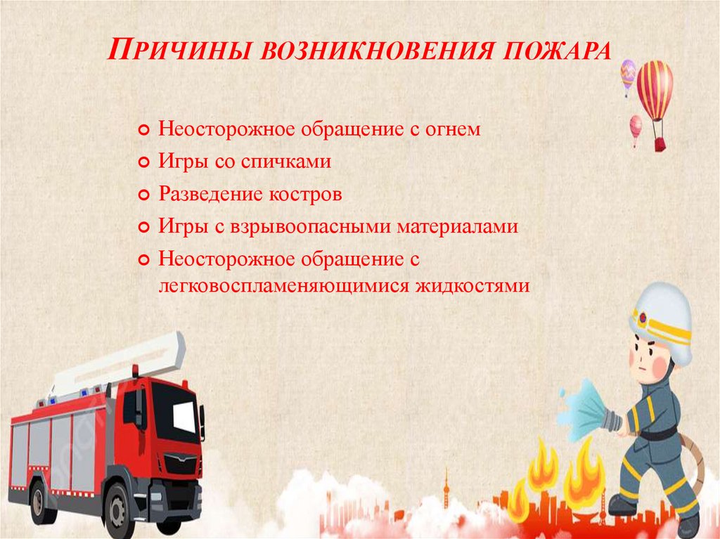 Причины возникновения пожара