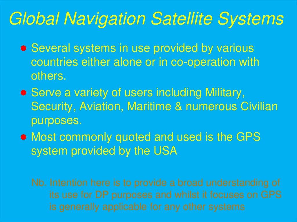 Global Navigation Satellite Systems
