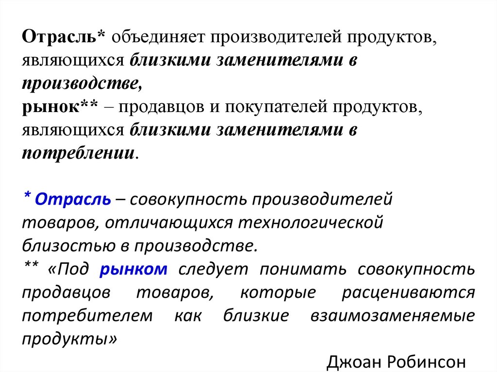 Предложение конкурентной отрасли*