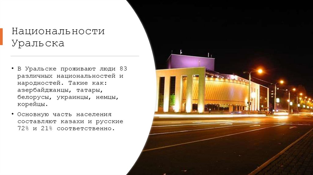 Национальности Уральска