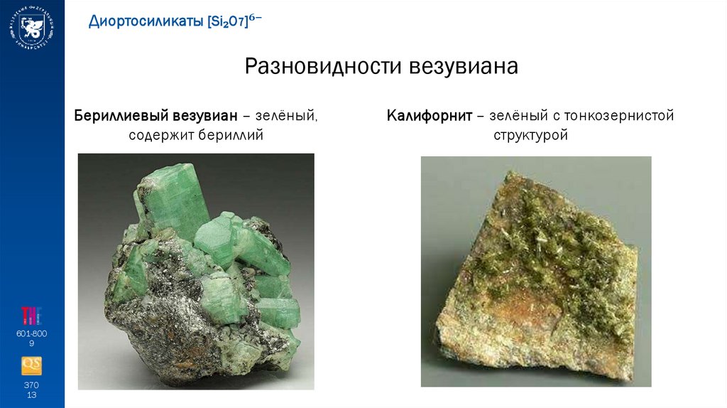 Разновидности везувиана