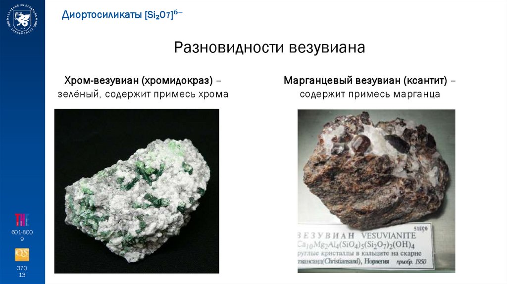 Разновидности везувиана