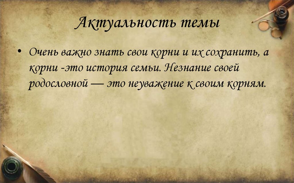 Актуальность темы