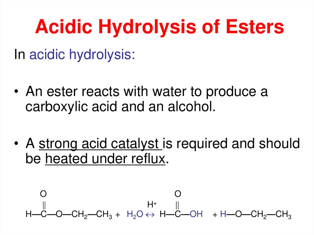Acidic Hydrolysis of Esters