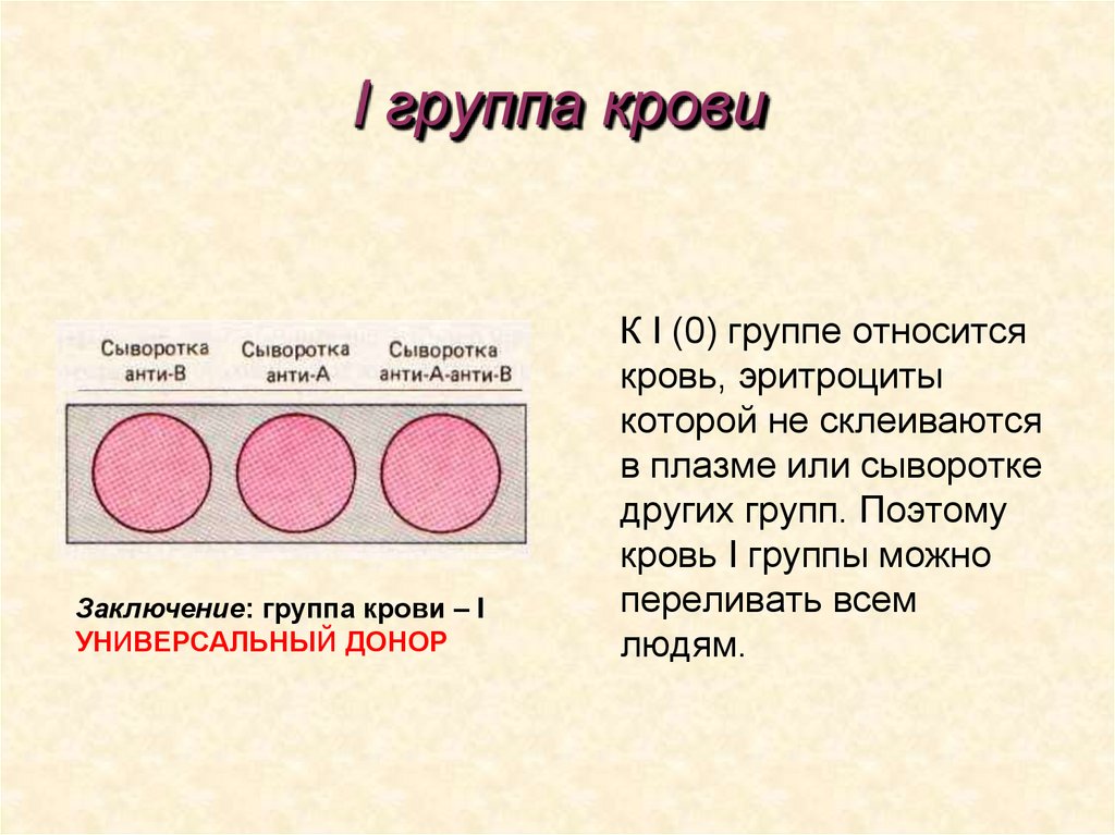 I группа крови