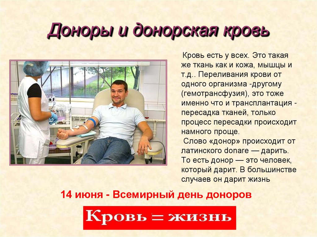 Доноры и донорская кровь