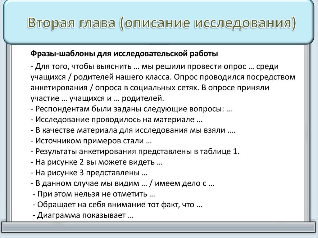 Вторая глава (описание исследования)