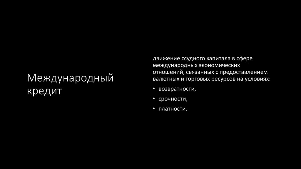 Международный кредит