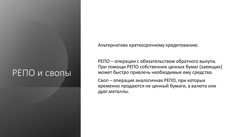 РЕПО и свопы