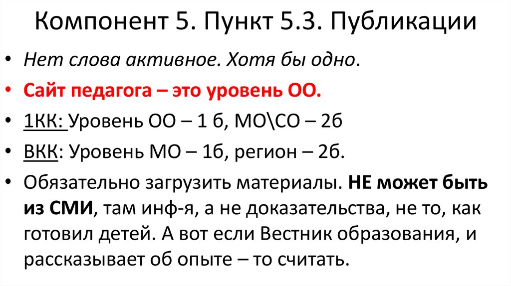 Компонент 5. Пункт 5.3. Публикации
