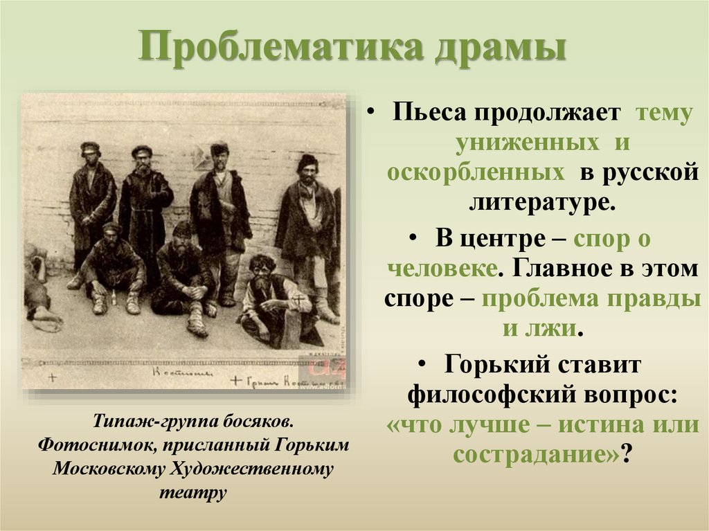 Проблематика драмы