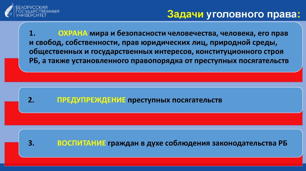 Задачи уголовного права: