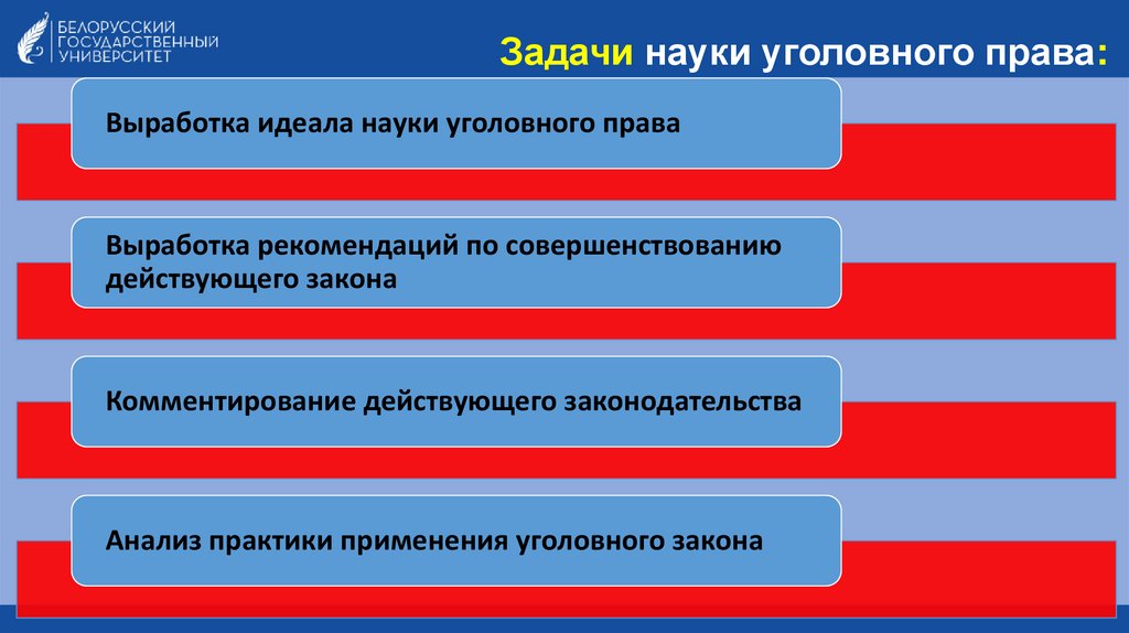 Задачи науки уголовного права: