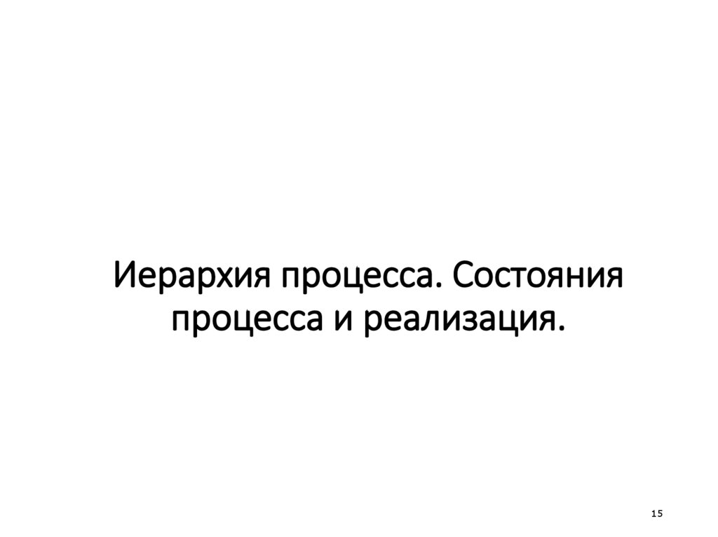 Иерархия процесса. Состояния процесса и реализация.