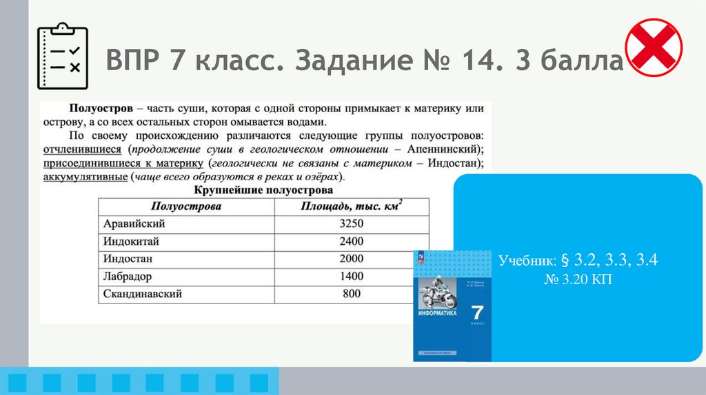 ВПР 7 класс. Задание № 14. 3 балла