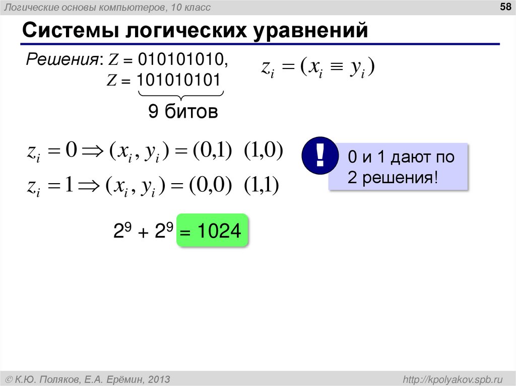Системы логических уравнений