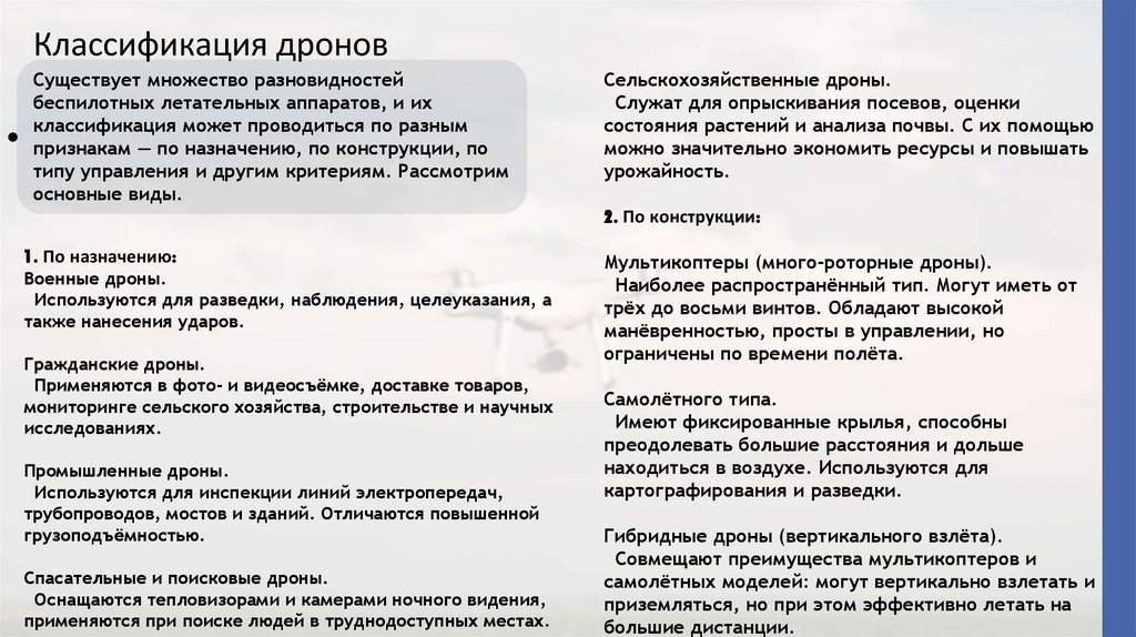 Классификация дронов