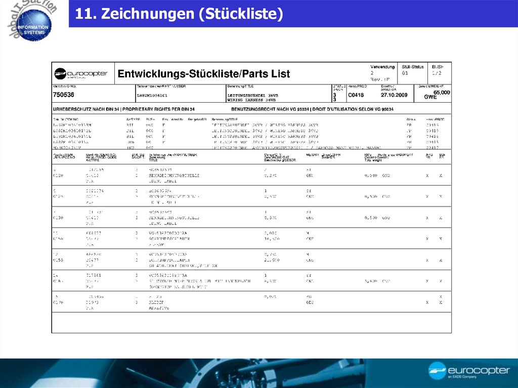 11. Zeichnungen (Stückliste)