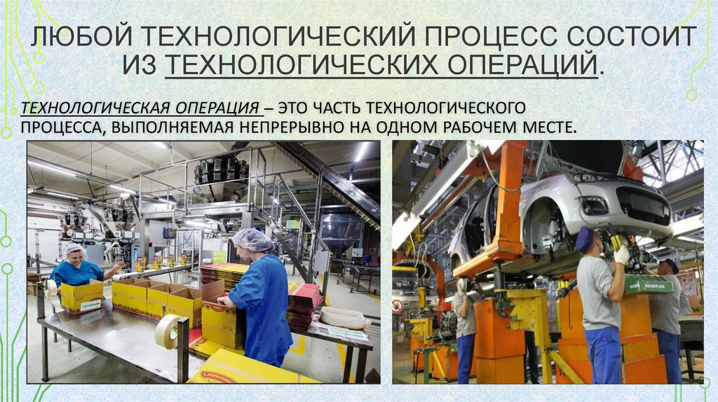 Технологическая операция – это часть технологического процесса, выполняемая непрерывно на одном рабочем месте.