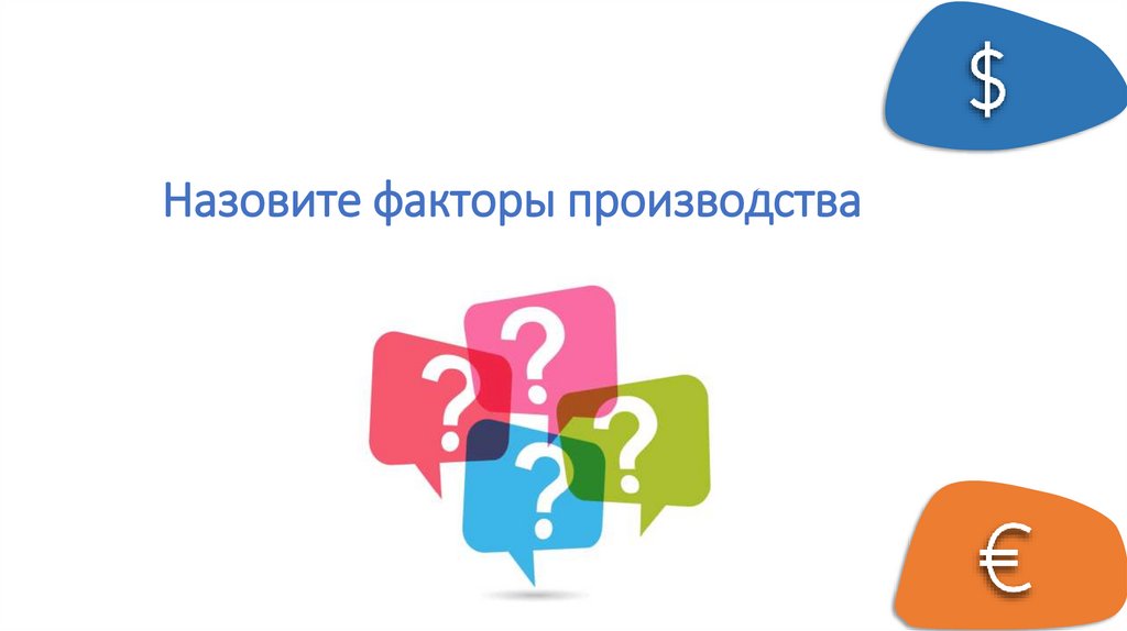 Назовите факторы производства