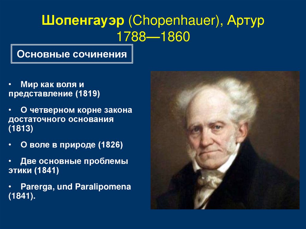 Шопенгауэр (Chopenhauer), Артур 1788—1860