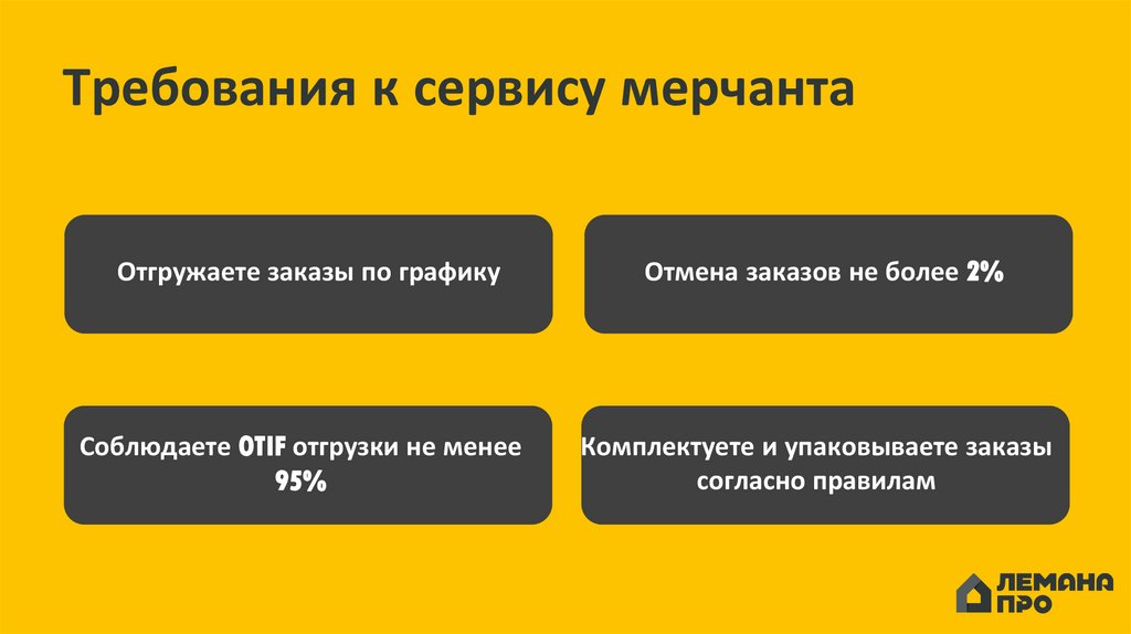 Требования к сервису мерчанта