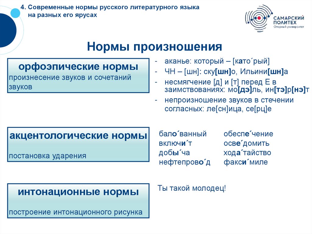 4. Современные нормы русского литературного языка на разных его ярусах