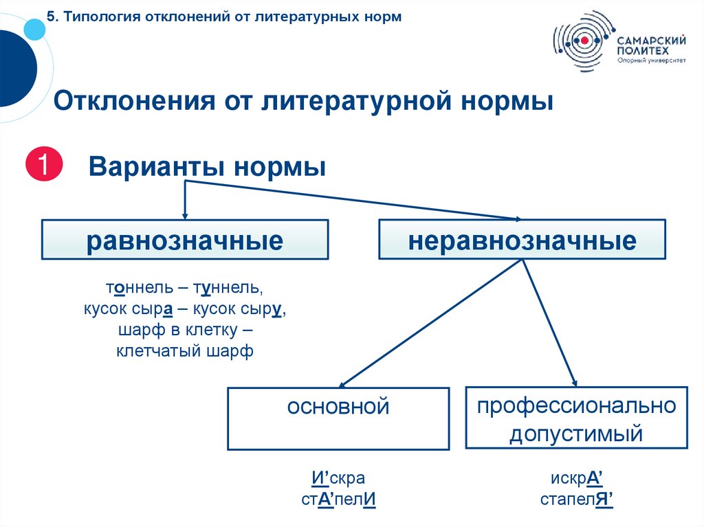 5. Типология отклонений от литературных норм