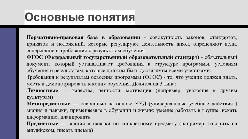 Основные понятия