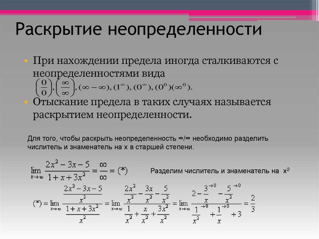 Раскрытие неопределенности