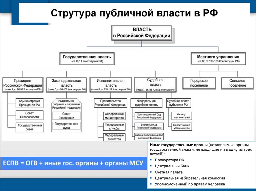 Струтура публичной власти в РФ