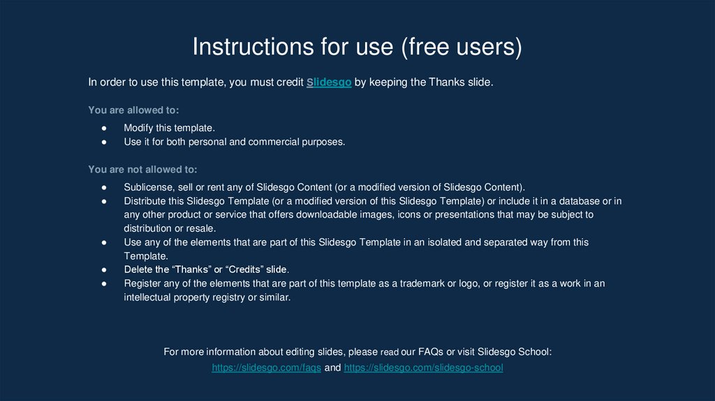 Instructions for use (free users)