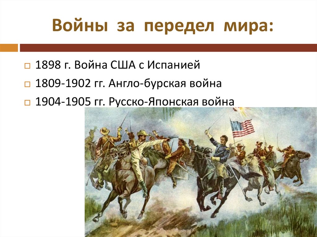 Войны за передел мира: