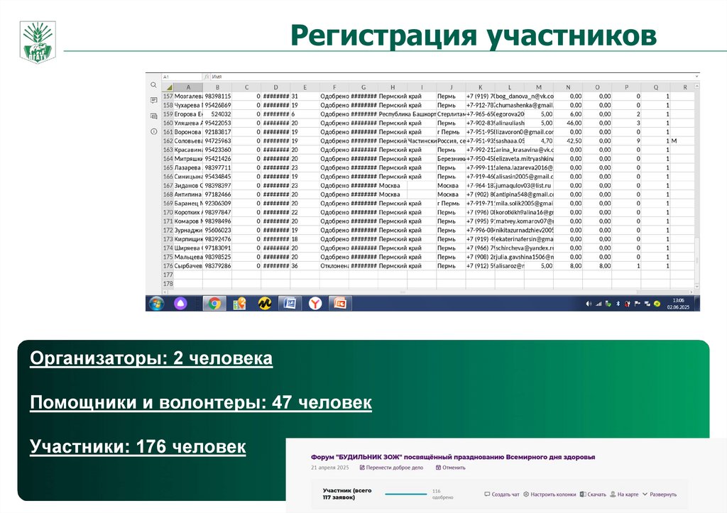 Регистрация участников