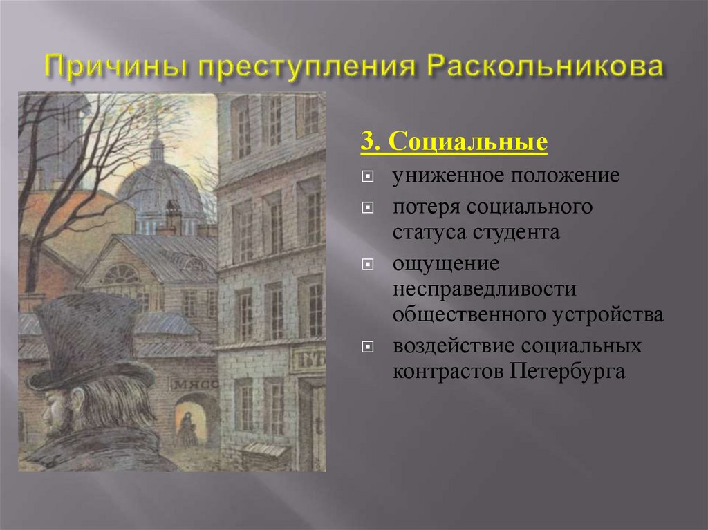Причины преступления Раскольникова