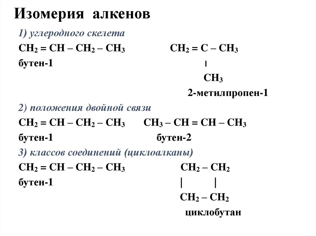 Изомерия алкенов