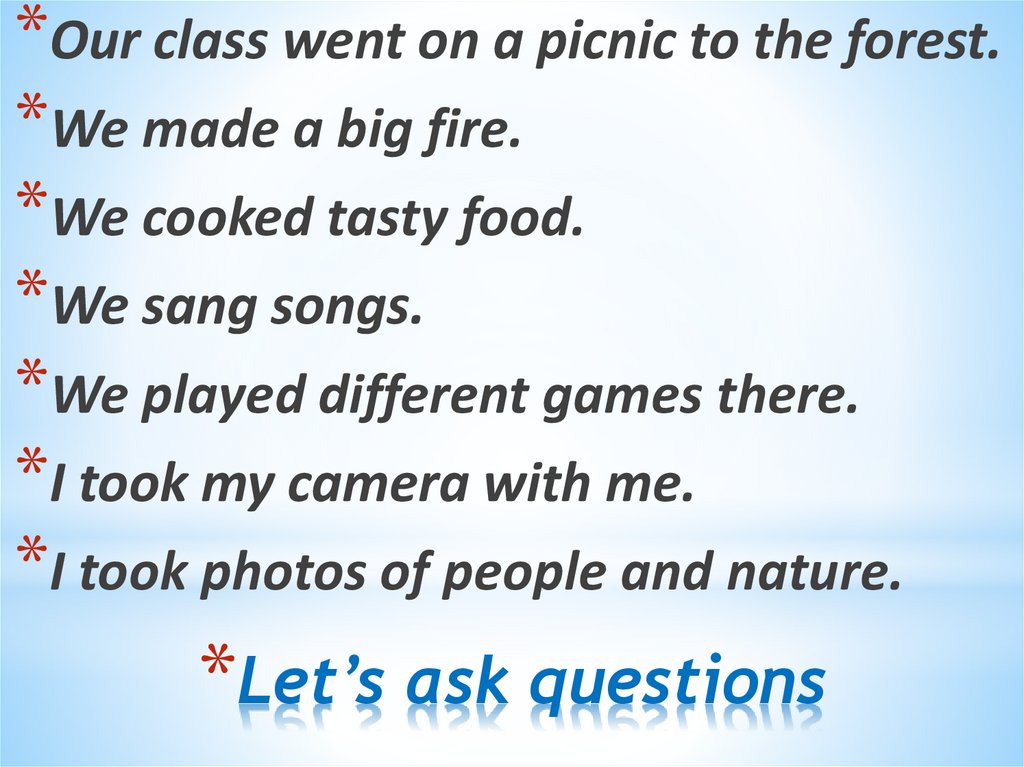 Let’s ask questions