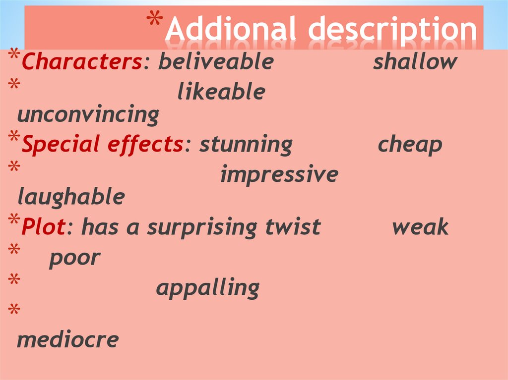 Addional description
