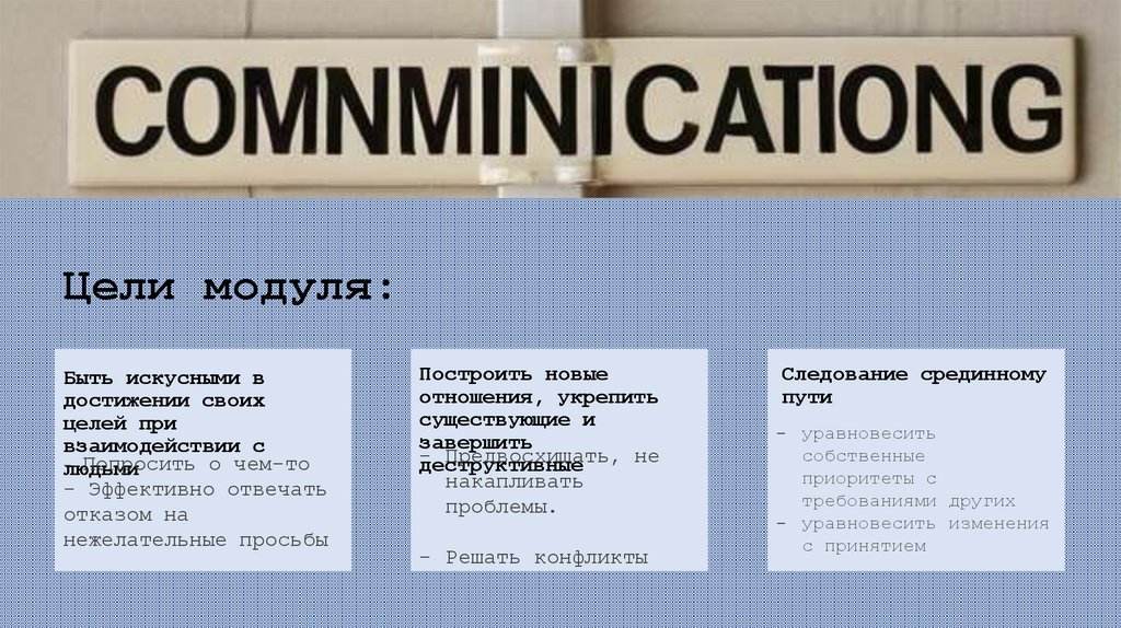 Цели модуля: