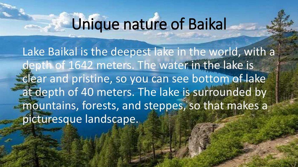 Unique nature of Baikal