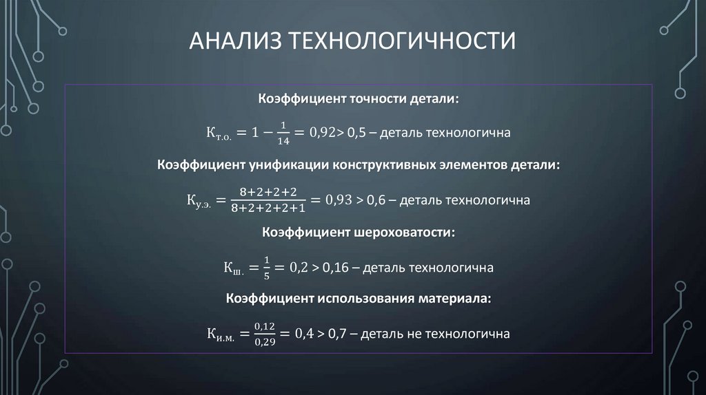 Анализ технологичности