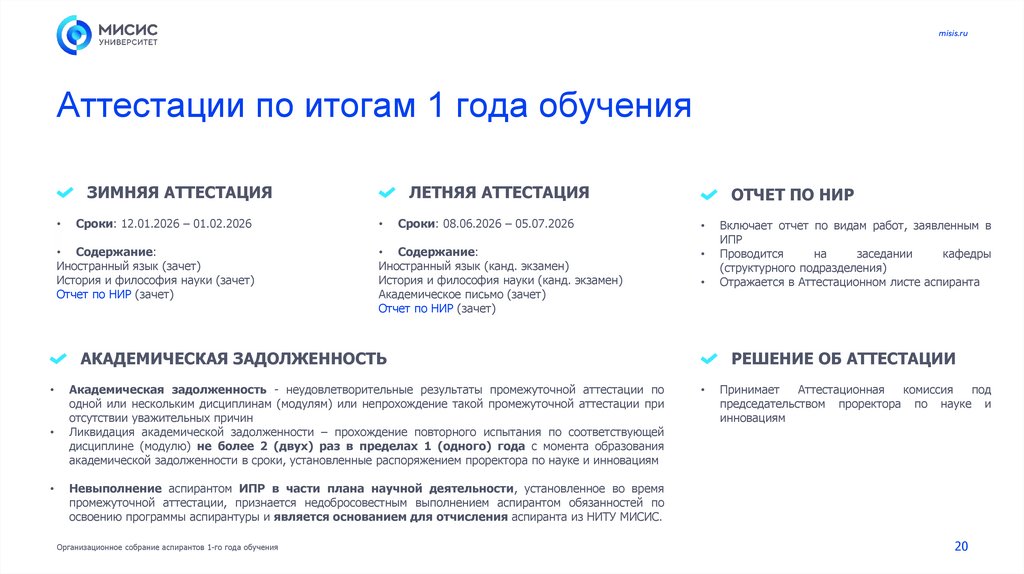 Аттестации по итогам 1 года обучения