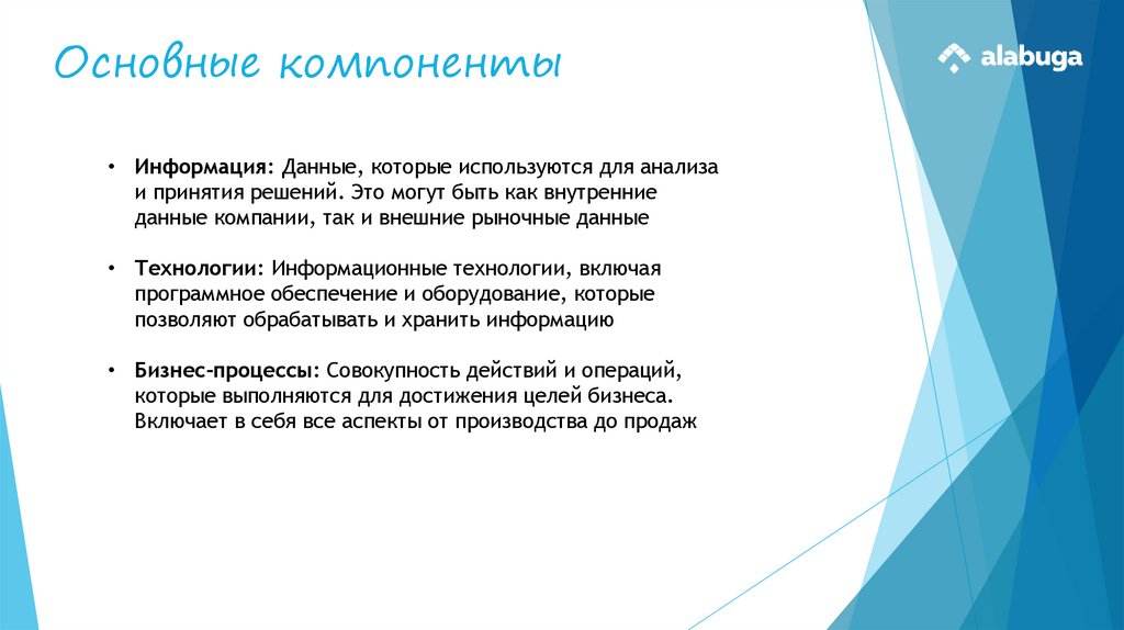 Основные компоненты