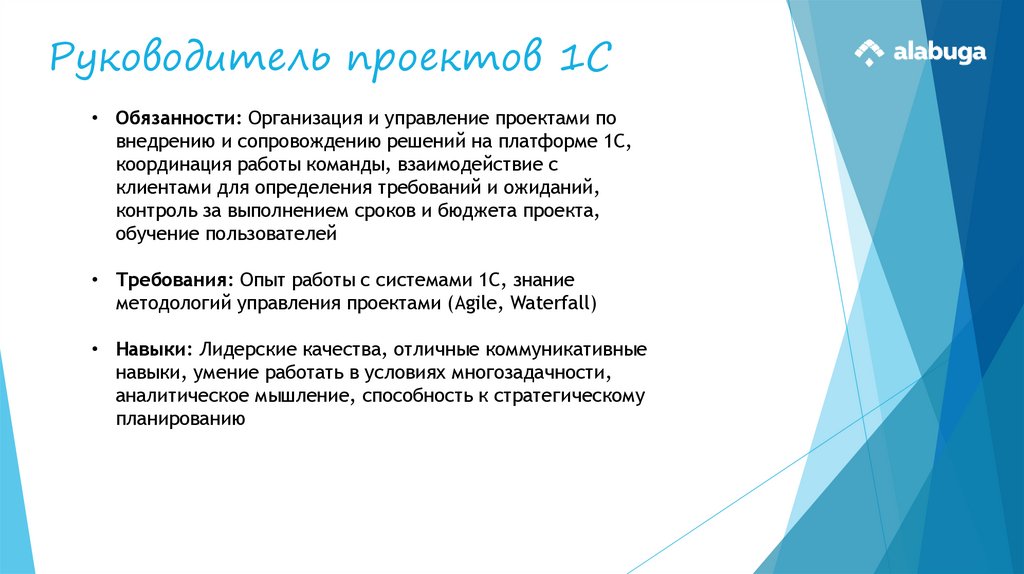 Руководитель проектов 1С
