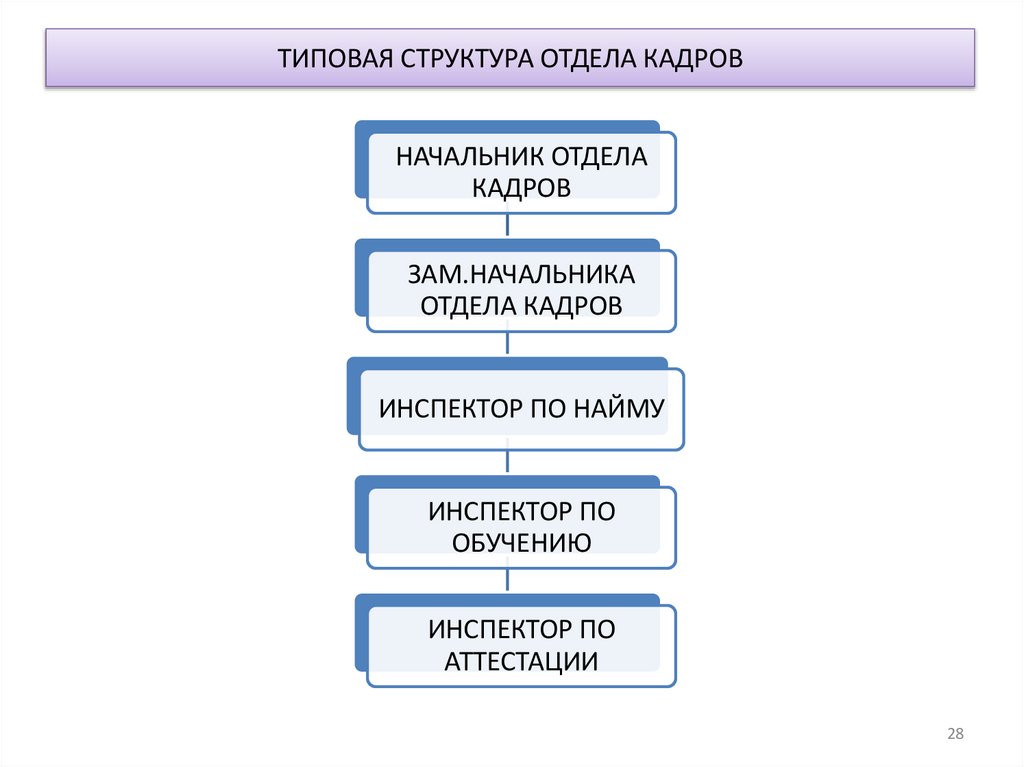 ТИПОВАЯ СТРУКТУРА ОТДЕЛА КАДРОВ